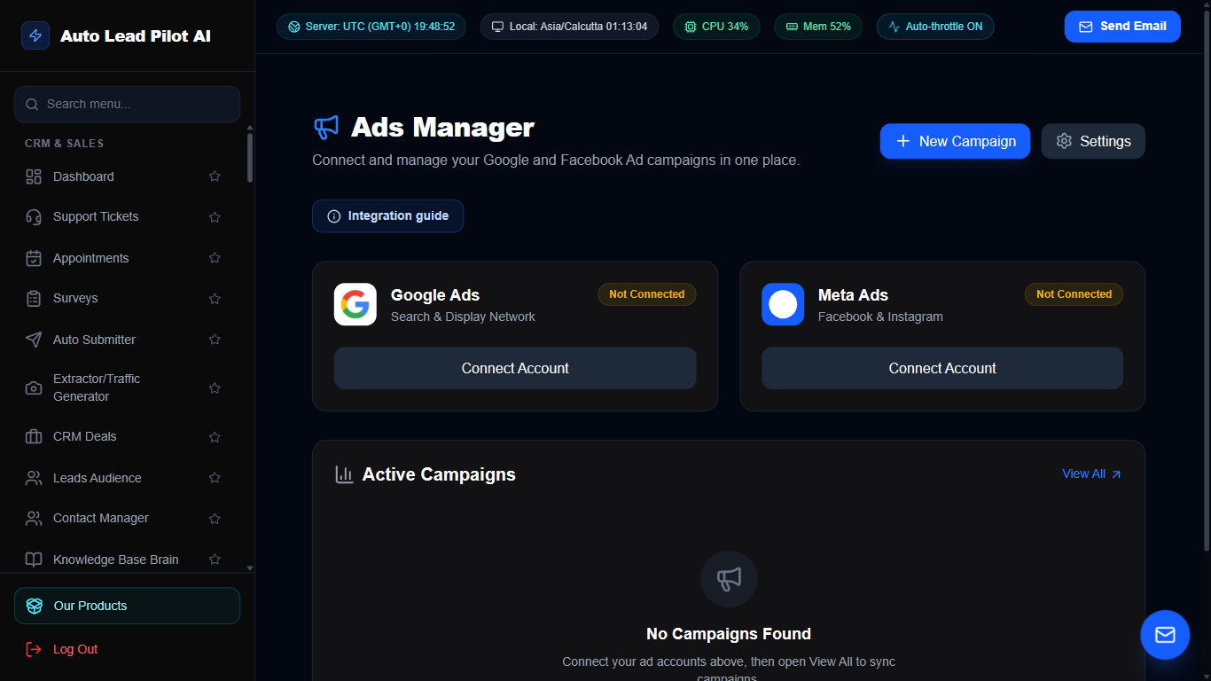 Unified Meta & Google Ads Campaign Manager Screenshot