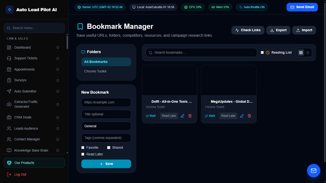 Centralized Team Bookmark & Resource Navigator Screenshot