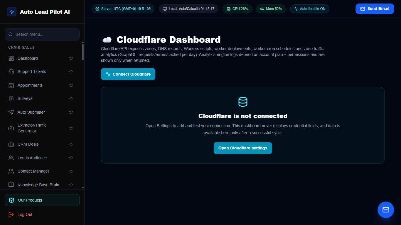 Cloudflare DNS, SSL & Security Edge Manager Screenshot