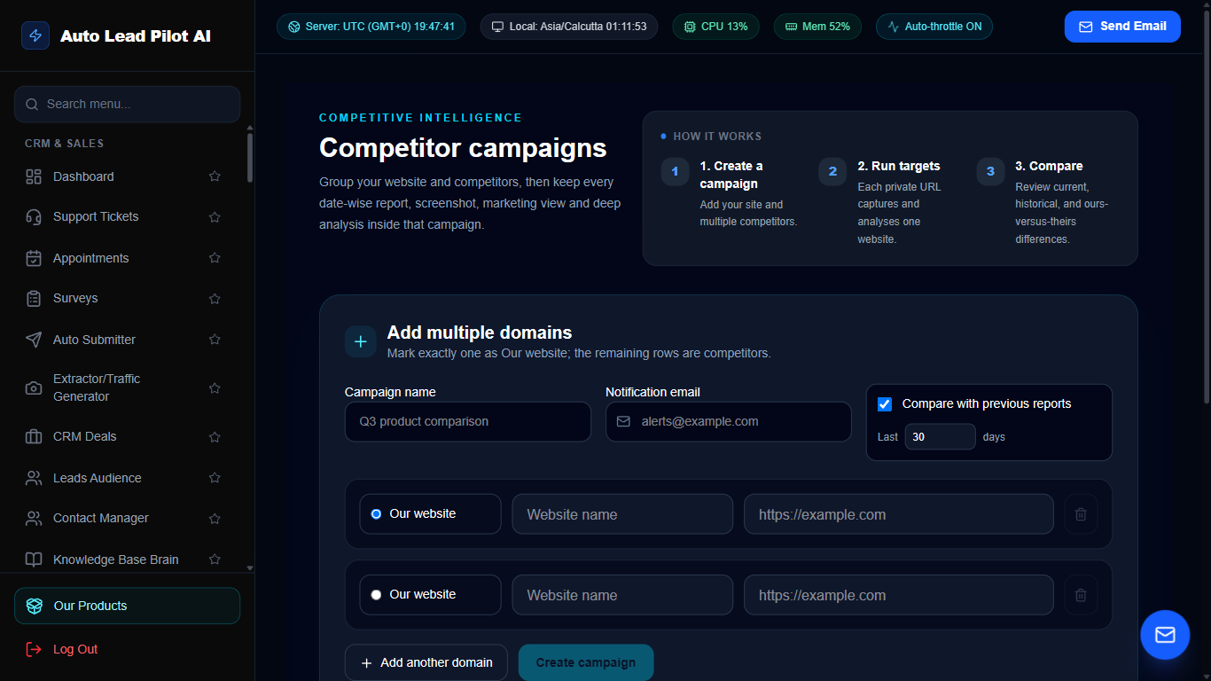 Autonomous Competitor Spy & Market Intelligence Agent Screenshot