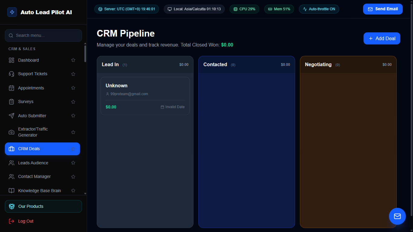 Visual Kanban CRM Sales Pipeline Screenshot