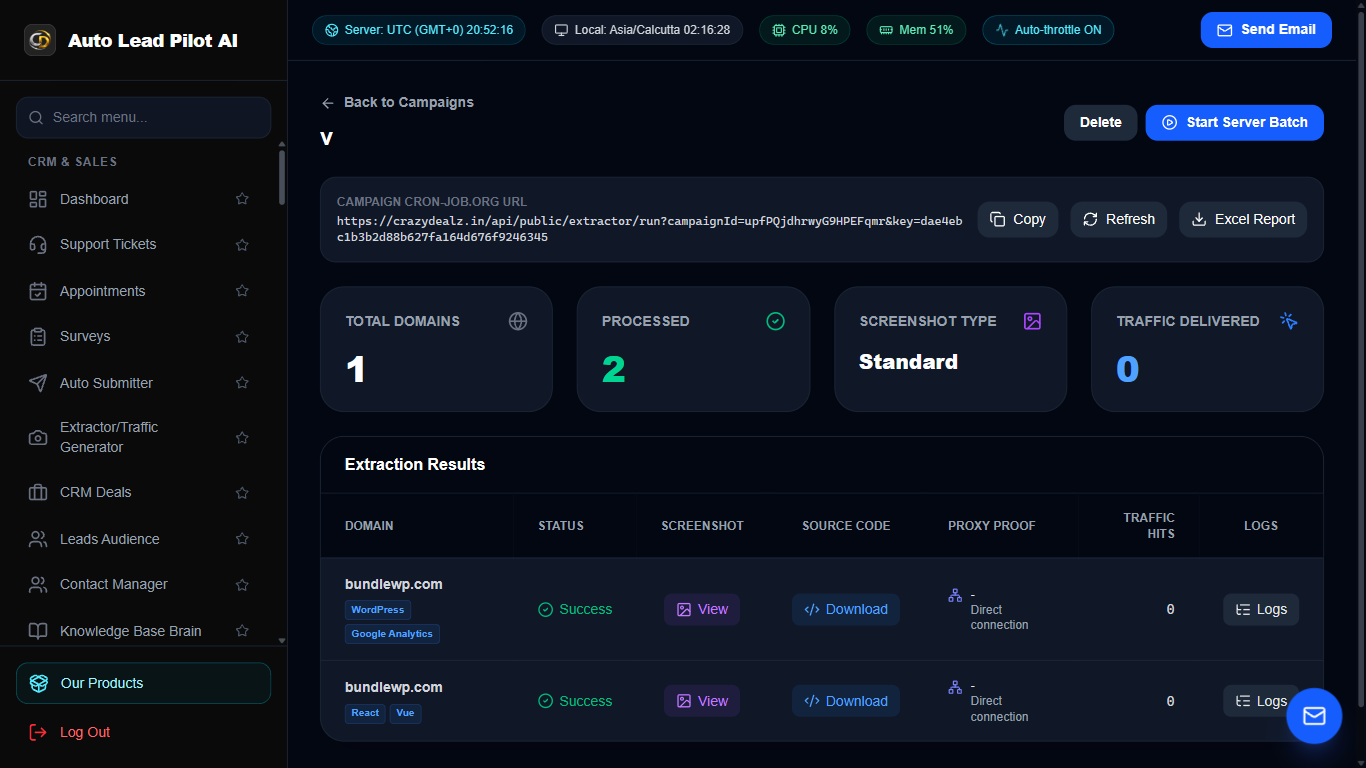 Traffic Generator & SERP Backlink Extractor Screenshot