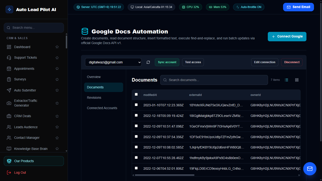 Google Docs Document Generator & Cloud Sync Screenshot