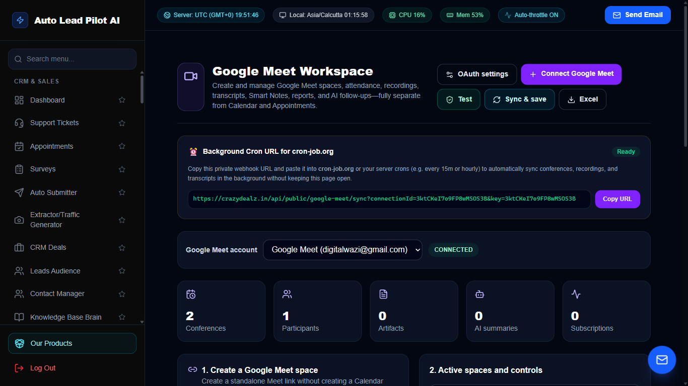 Google Meet Video Conferencing Automation Bridge Screenshot