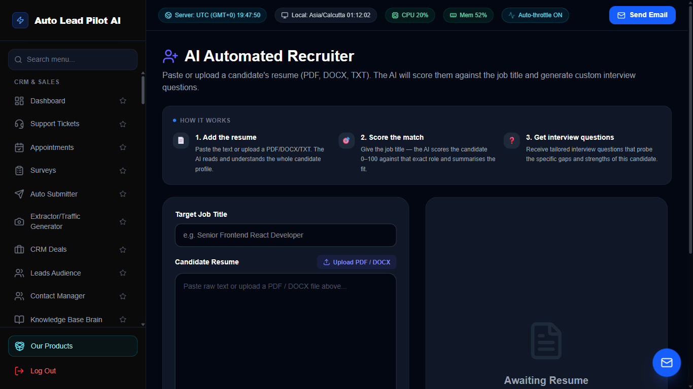 AI HR Recruiter & Candidate Screening Agent Screenshot