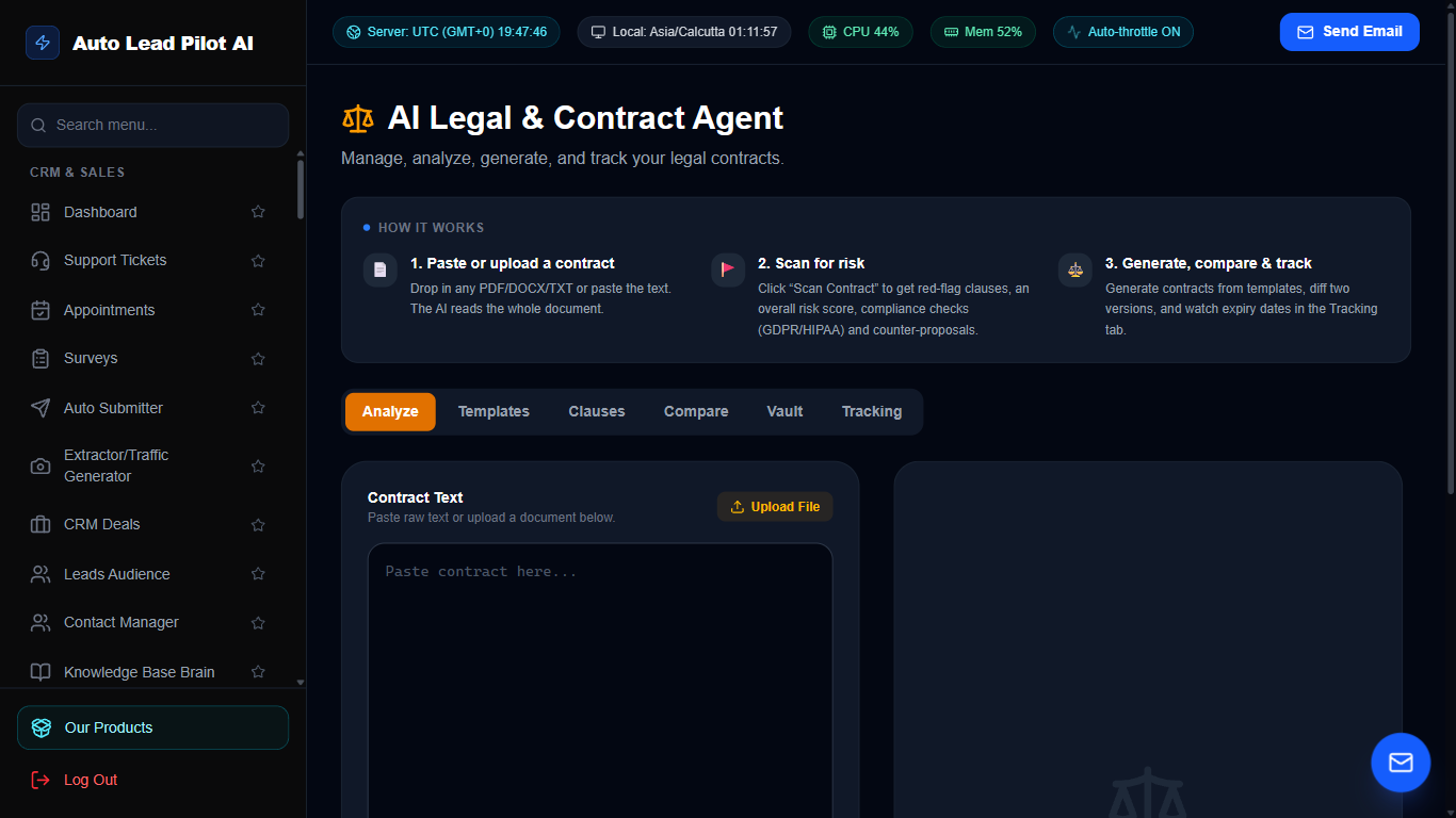 AI Corporate Legal Agent & Contract Reviewer Screenshot