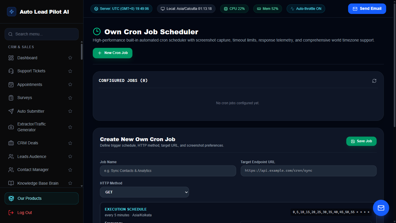Self-Hosted Cron Job Scheduler & Remote Worker Screenshot