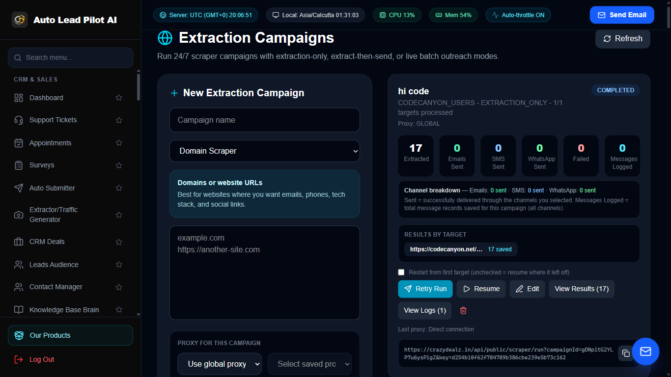 High-Speed Web Lead & B2B Directory Extractor Screenshot
