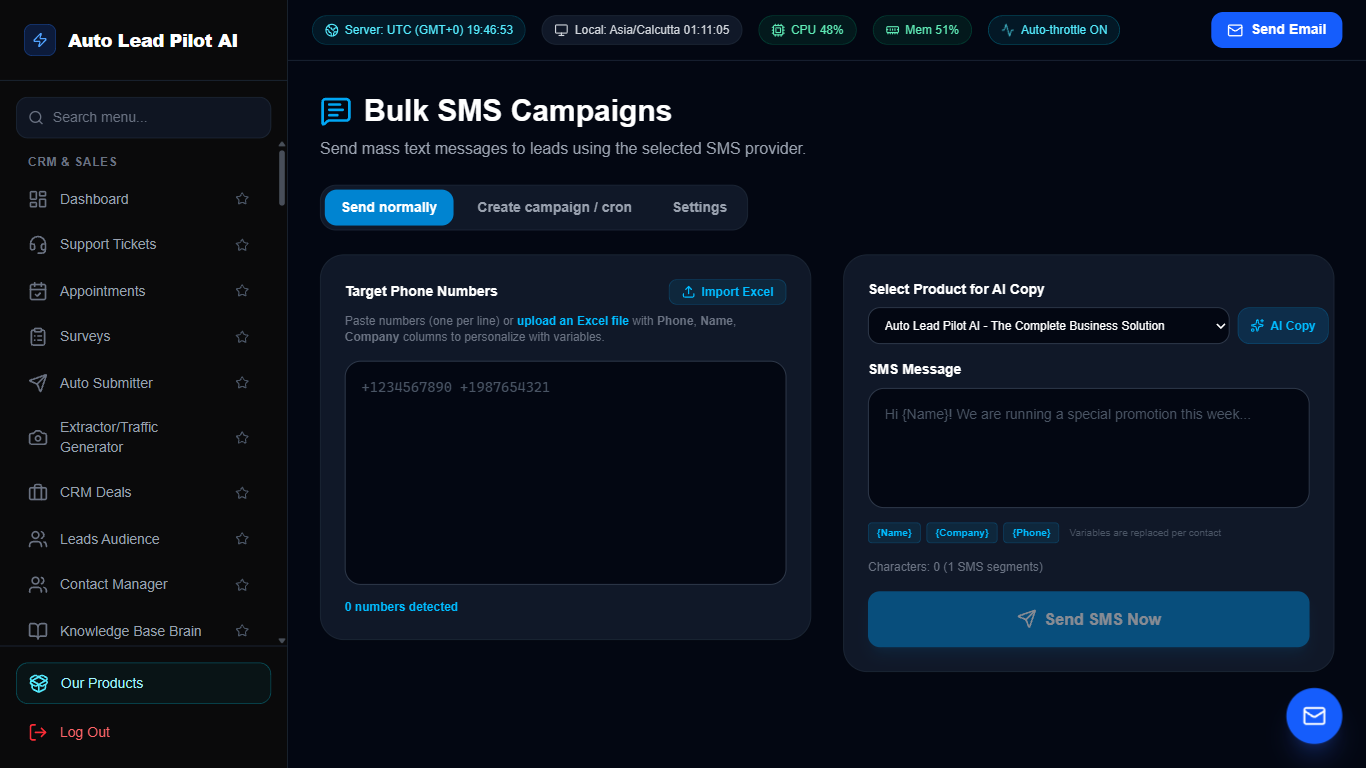Enterprise Bulk SMS Broadcasting & Two-Way Texting Screenshot