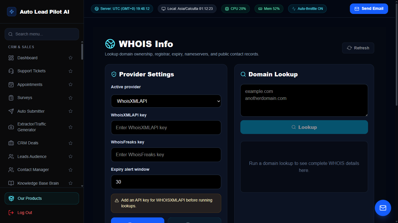 Instant WHOIS & Domain Intelligence Lookup Screenshot